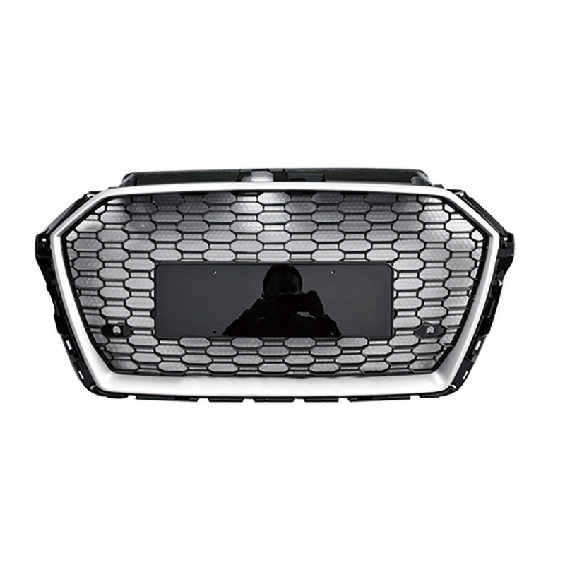 A3 18 RS3 GRILLE(W/O LOGO) (SILVER FRAME/BLACK GRILE)